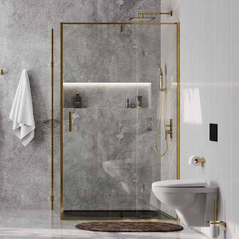 Душевой уголок Wasserkraft Aisch 55P07 120х90, профиль золотой матовый Sancos — официальный сайт