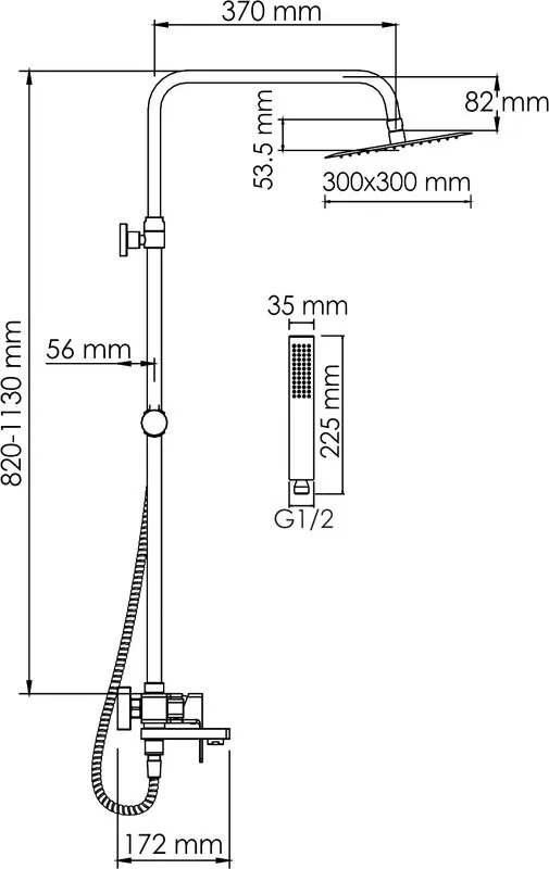 Душевая стойка Wasserkraft Aller A177.118.103.010.CH, хром Sancos — официальный сайт