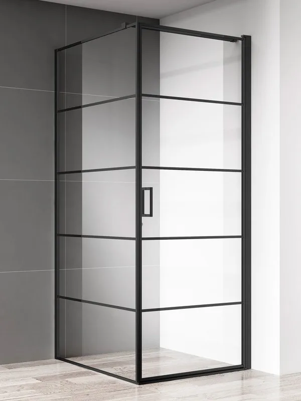 Душевой уголок AQUAme AQM5215-RH-8 80х80, профиль черный матовый Sancos — официальный сайт