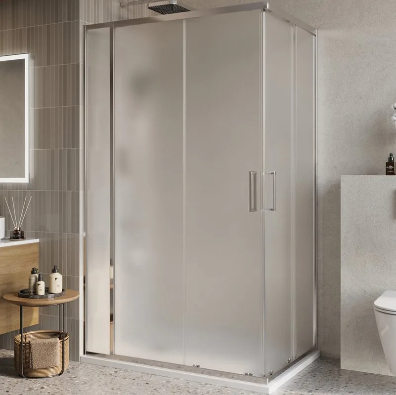 Душевой уголок BelBagno Luce AH-21-110/90-P-Cr профиль хром, стекло рифленое Sancos — официальный сайт