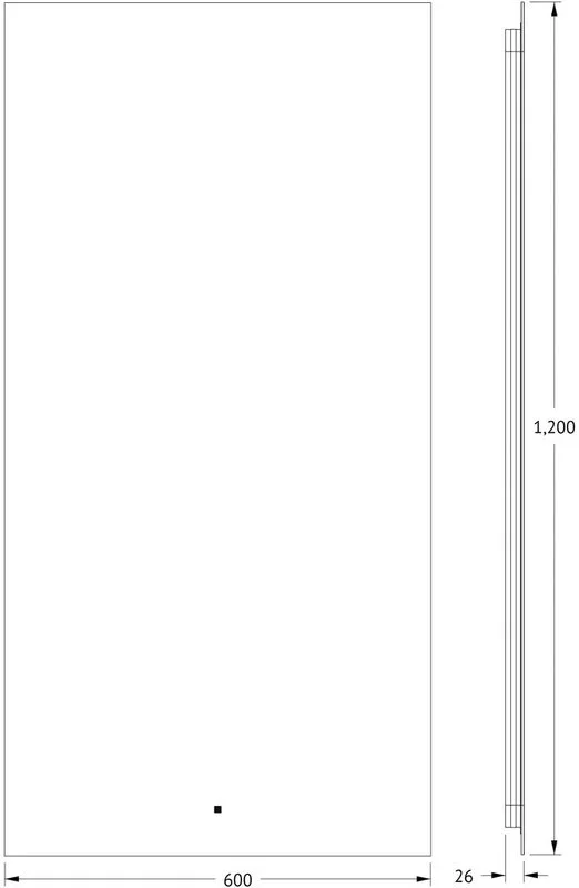 Зеркало Defesto Glow DF 2518R 60х120 с LED-подсветкой, 3000 K, инфракрасный выключатель