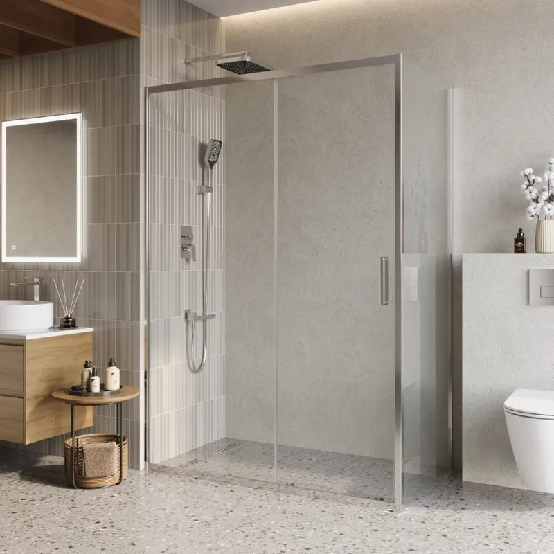 Душевой уголок BelBagno Luce AH-1-140/80-C-Cr профиль хром, стекло прозрачное Sancos — официальный сайт