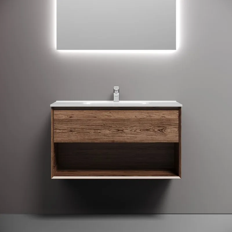 Тумба с раковиной Sancos Marmi 1.0 90 дуб чарльстон, раковина CN7002 Sancos — официальный сайт