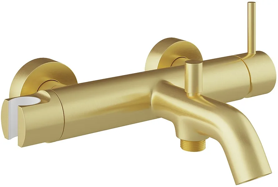 Смеситель для ванны с душем Aqueduto Cano CAN0650, шлифованное золото Sancos — официальный сайт