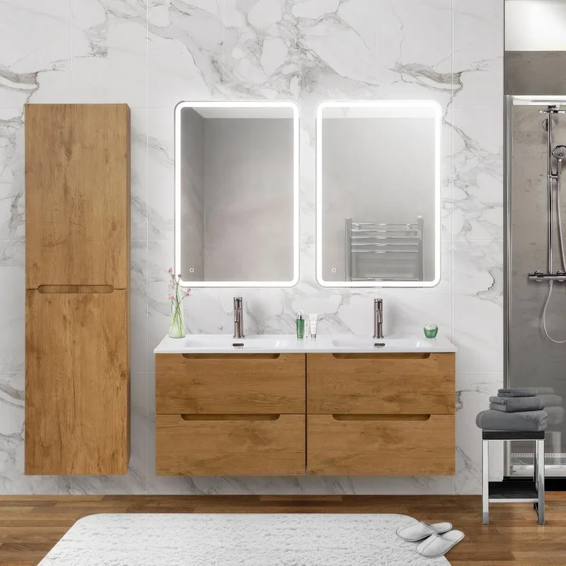 Шкаф-пенал для ванной BelBagno Etna 40 L rovere  nature Sancos — официальный сайт