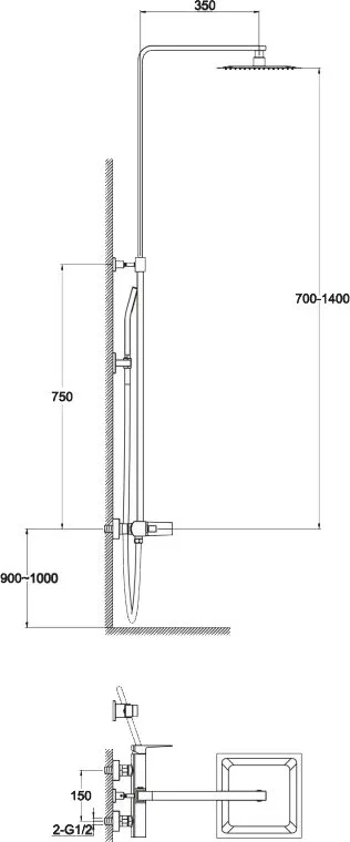 Душевая стойка BelBagno Arlie ARL-DOCM-CRM Sancos — официальный сайт