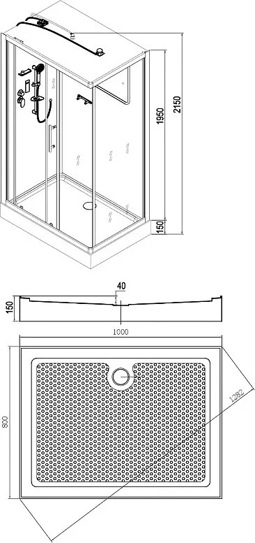 Душевая кабина Esbano Led ESKL108CKR Sancos — официальный сайт