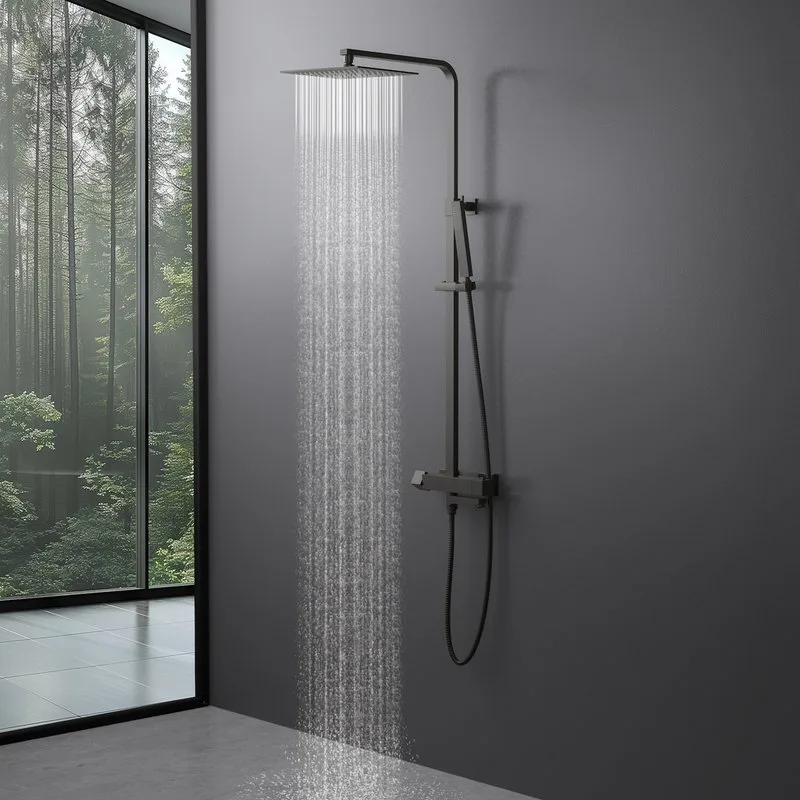Душевая стойка Timo Tetra-Thermo SX-0169/18, с термостатом, черное золото Sancos — официальный сайт