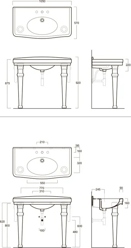 Раковина Simas Londra LO934 105 см Sancos — официальный сайт