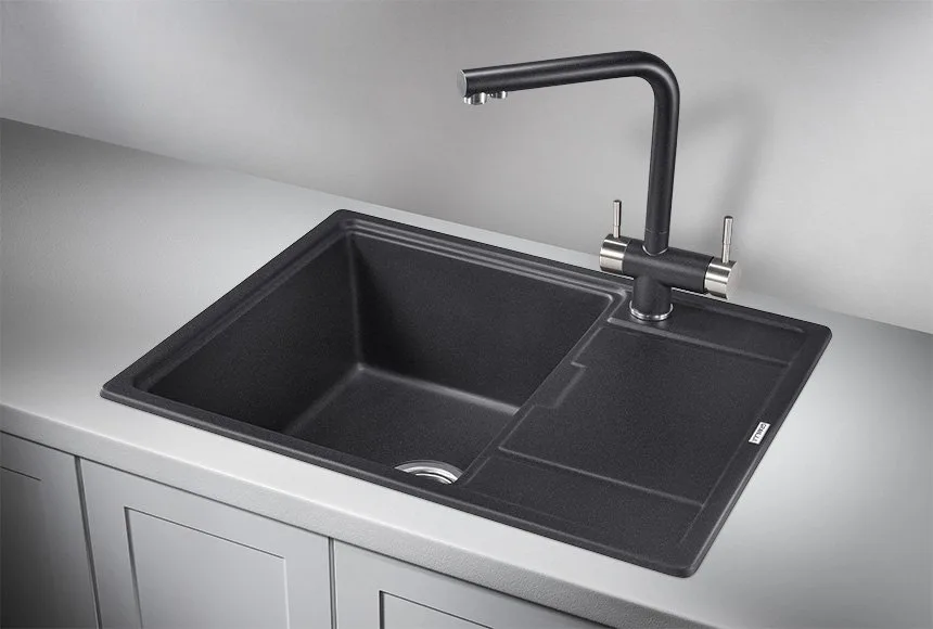 Мойка кухонная Granula 6503, черный Sancos — официальный сайт