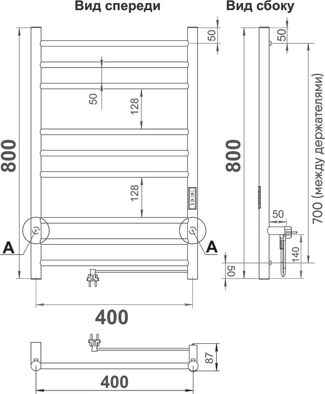 Полотенцесушитель электрический Indigo Line Trinity LСLTE80-40GFMRt graphite metallic Sancos — официальный сайт