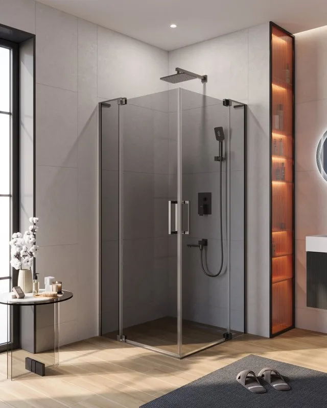 Душевой уголок Cezares Slider AH 2 80/90-100/110 GRIGIO GM профиль оружейная сталь, стекло серое Sancos — официальный сайт
