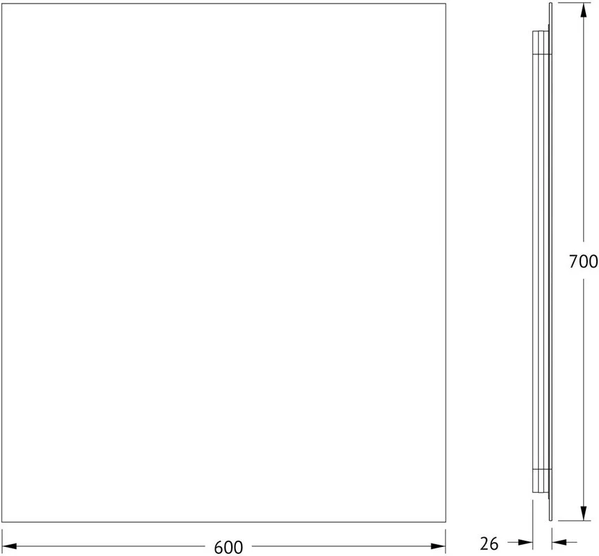 Зеркало Defesto Glow DF 2506 60х70 с LED-подсветкой, 4 500 K, без выключателя