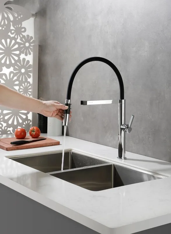 Смеситель для кухни Paulmark Leader Le214101-CR, с гибким изливом, хром Sancos — официальный сайт
