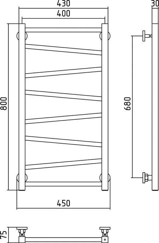 Полотенцесушитель водяной Сунержа Сирокко 80x40, черный матовый Sancos — официальный сайт