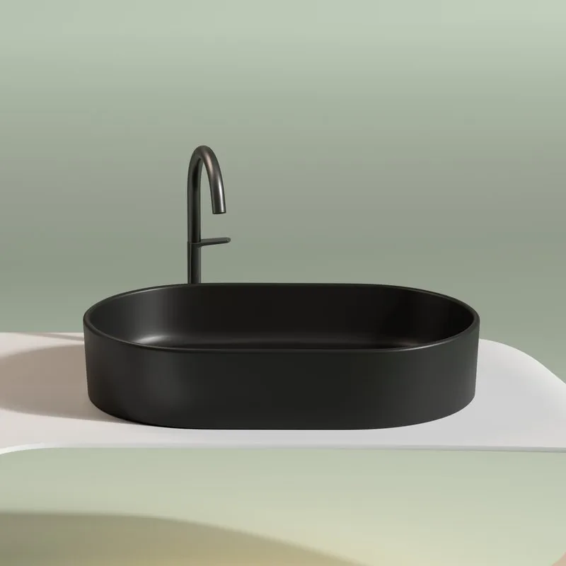 Накладная раковина Ceramicanova Element CN6048MB черная матовая Sancos — официальный сайт