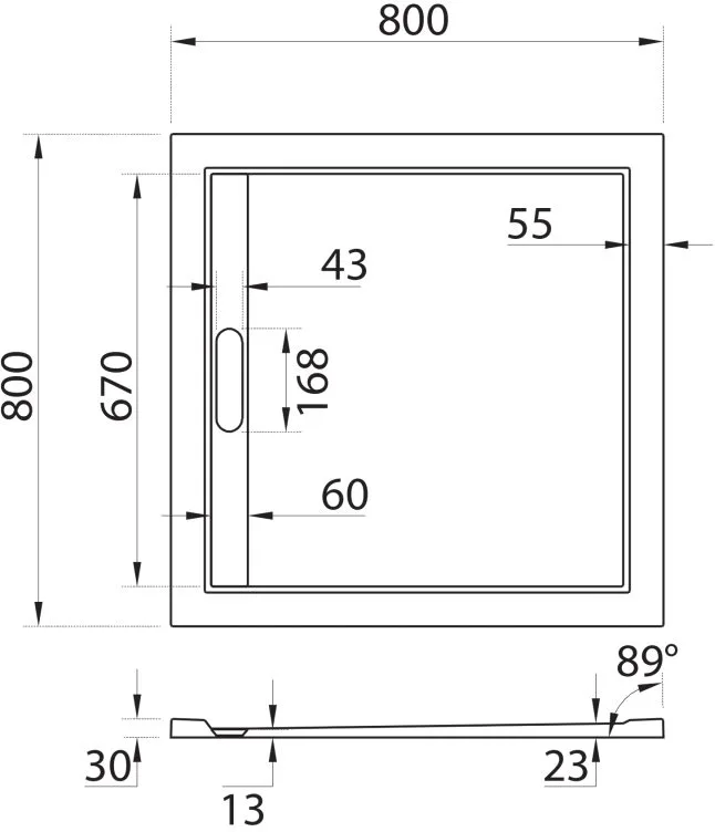 Поддон для душа Cezares TRAY-AS-A-80-30-W 80x80, белый Sancos — официальный сайт