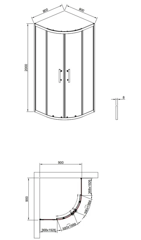 Душевой уголок Timo TPSS-90/17C-8 90x90 см, профиль матовое золото, стекло прозрачное Sancos — официальный сайт