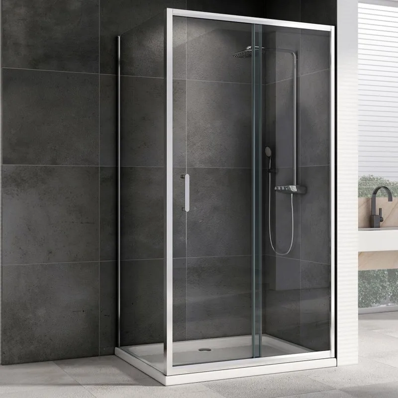 Душевой уголок Abber Schwarzer Diamant AG301405-S705 140х70, профиль хром, стекло прозрачное Sancos — официальный сайт