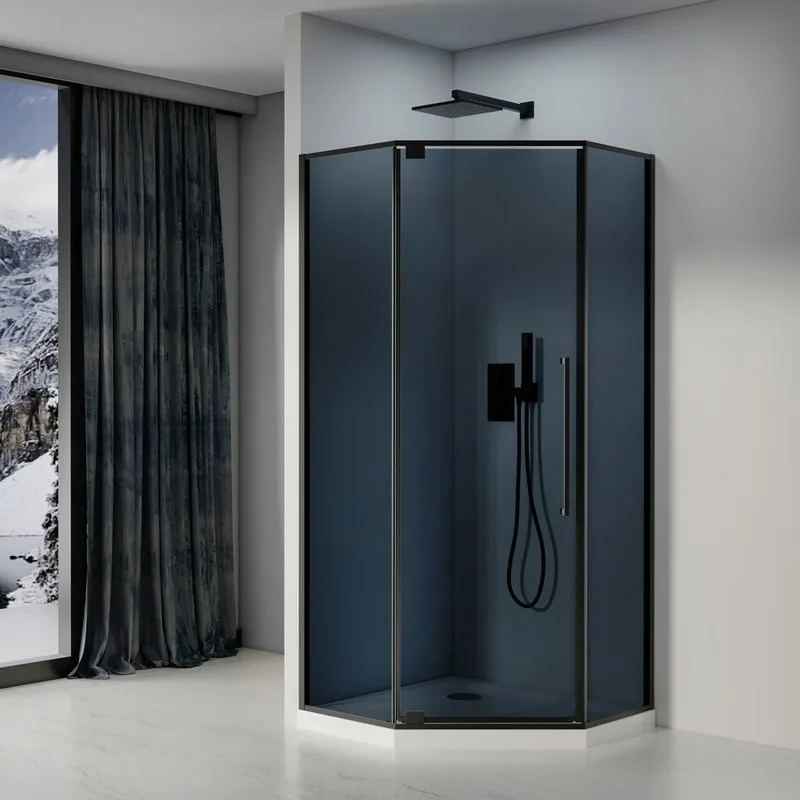Душевой уголок Black&White Stellar Wind S815 BG 100х100, профиль черный, стекло тонированное Sancos — официальный сайт