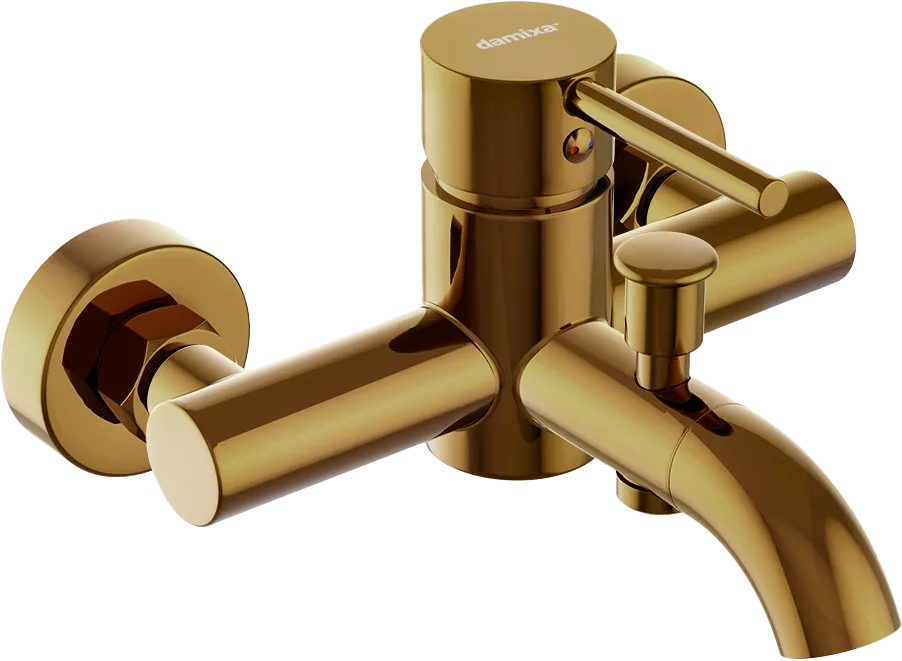 Смеситель для ванны с душем Damixa Scandinavian Pure 361000600, золото Sancos — официальный сайт
