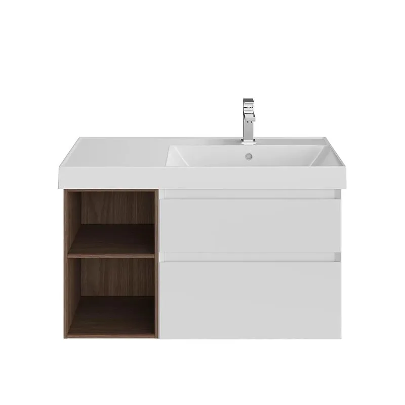 Тумба под раковину без столешницы KERAMA MARAZZI Cubo 90, правая подвесная, с ящиками и полкой, бела Sancos — официальный сайт