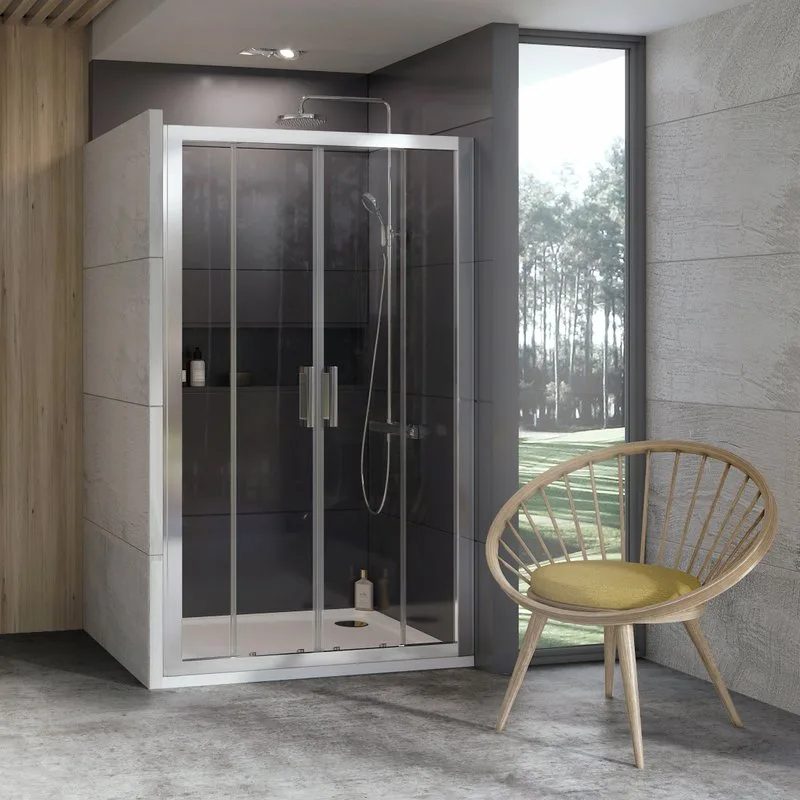 Душевая дверь в нишу Ravak 10° 10DP4-190 Transparent, профиль сатин Sancos — официальный сайт