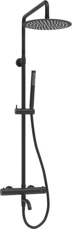 Душевая стойка Wasserkraft Elbe 7400 A288.258.217.BM Thermo, с термостатом, черная Sancos — официальный сайт