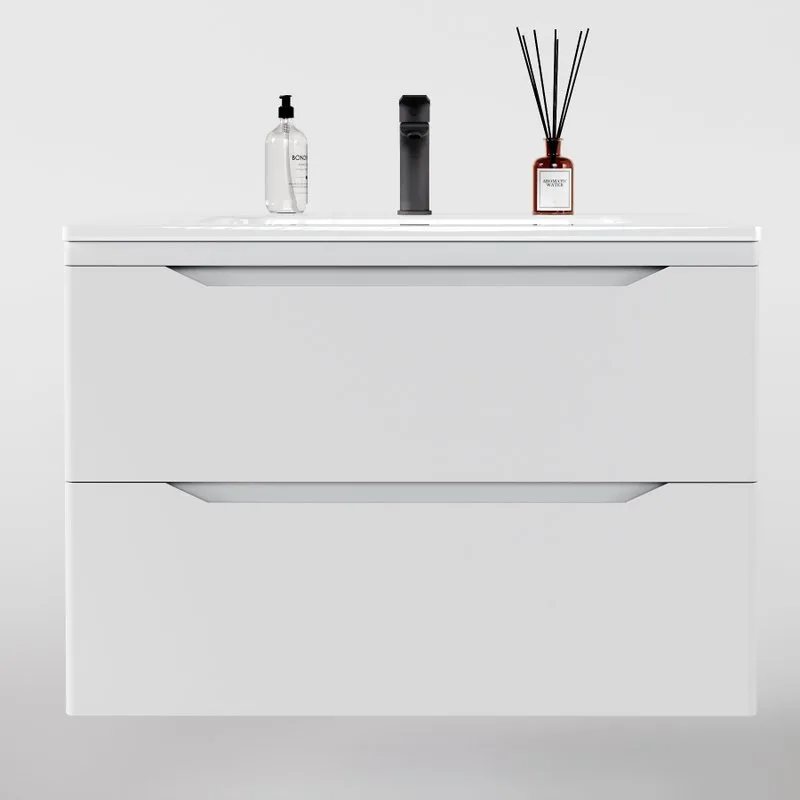 Тумба под раковину без столешницы Style Line Марелла 80 подвесная, антискрейтч, белая матовая