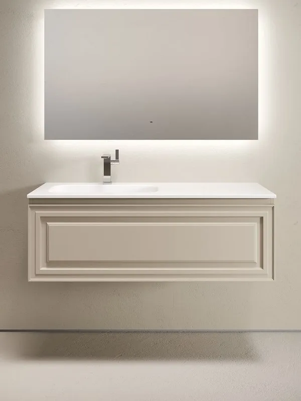 Тумба под раковину Sancos Very 120 подвесная левая Beige soft (капучино), VR120LCE Sancos — официальный сайт