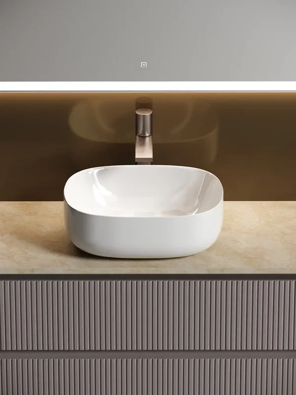 Тумба с раковиной Sancos Snob T 100 см, doha soft, столешница бежевая, раковина CN6018 Sancos — официальный сайт