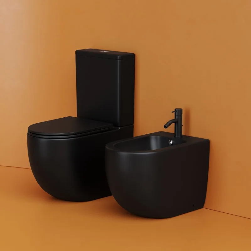 Унитаз-компакт напольный Ceramicanova Metropol CN4001TMB смыв торнадо, матовый черный Sancos — официальный сайт