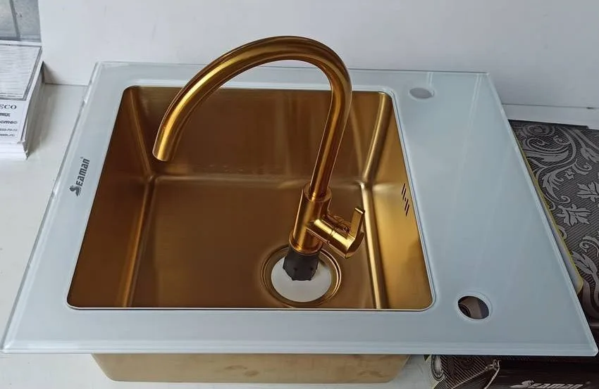 Смеситель для кухни Seaman Barcelone SSL-5815 gold satin Sancos — официальный сайт