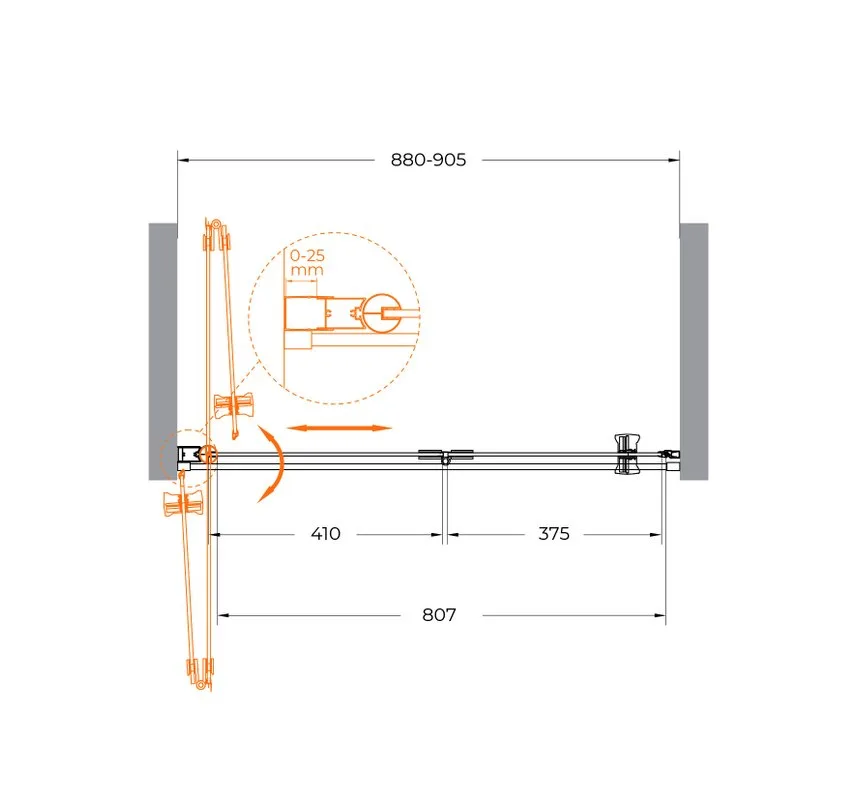 Душевая дверь в нишу Cezares Eco O-BS-12-90-C-Cr Sancos — официальный сайт