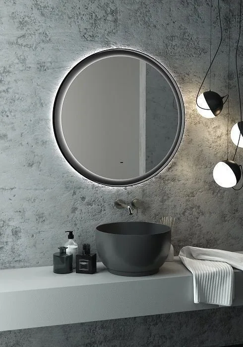 Зеркало круглое Art&Max Napoli 80 черное Sancos — официальный сайт