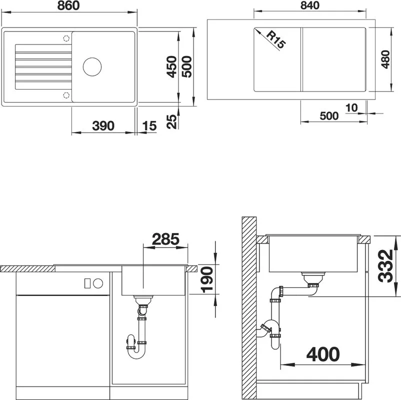 Мойка кухонная Blanco Zia 5S 526016 черная Sancos — официальный сайт