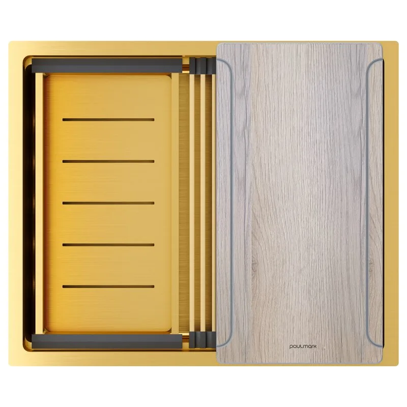 Мойка кухонная Paulmark Next-Multi Sink 54 UNI PM785445-BG брашированное золото Sancos — официальный сайт