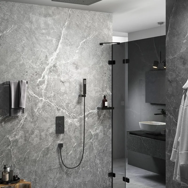 Душевой комплект Timo Petruma SX-5029/03SM, С ВНУТРЕННЕЙ ЧАСТЬЮ, с термостатом, черный Sancos — официальный сайт