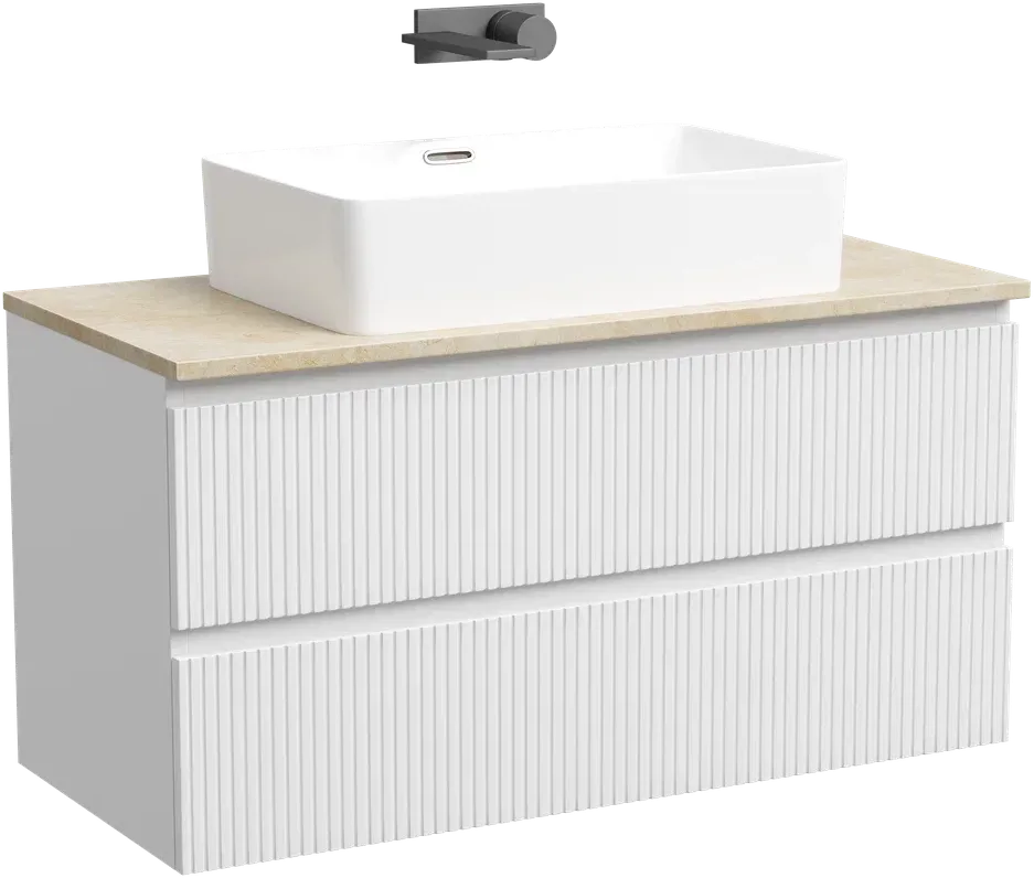 Тумба с раковиной Sancos Snob T 100 см, bianco, столешница бежевая, раковина CN5025 Sancos — официальный сайт