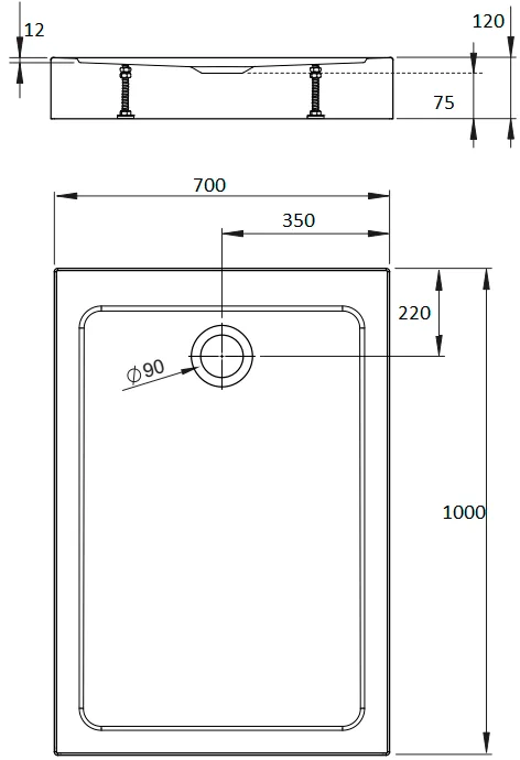 Поддон для душа Radaway Doros F Compact 100x70 Sancos — официальный сайт