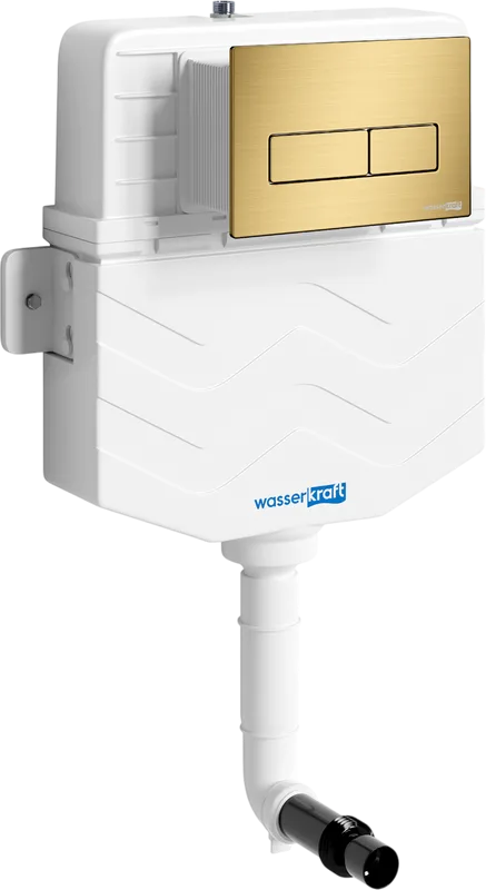 Смывной бачок скрытого монтажа Wasserkraft Aller 10TLT.031.ME.MG03, с кнопкой смыва матовое золото Sancos — официальный сайт