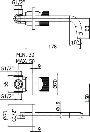 Смеситель для раковины Paffoni JO JO006NO70 С ВНУТРЕННЕЙ ЧАСТЬЮ черный Sancos — официальный сайт