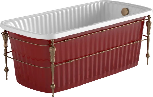 Ванна из искусственного камня Migliore Olivia 24267 175x80 см, отдельностоящая, глянцевая красная, н Sancos — Оригинал