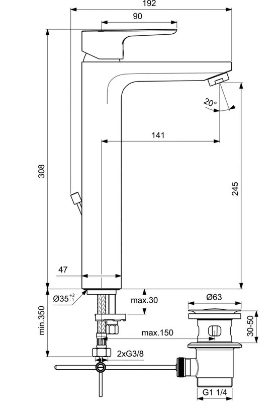 Смеситель для раковины Ideal Standard Ceraplin III Slim BC561AA Sancos — официальный сайт