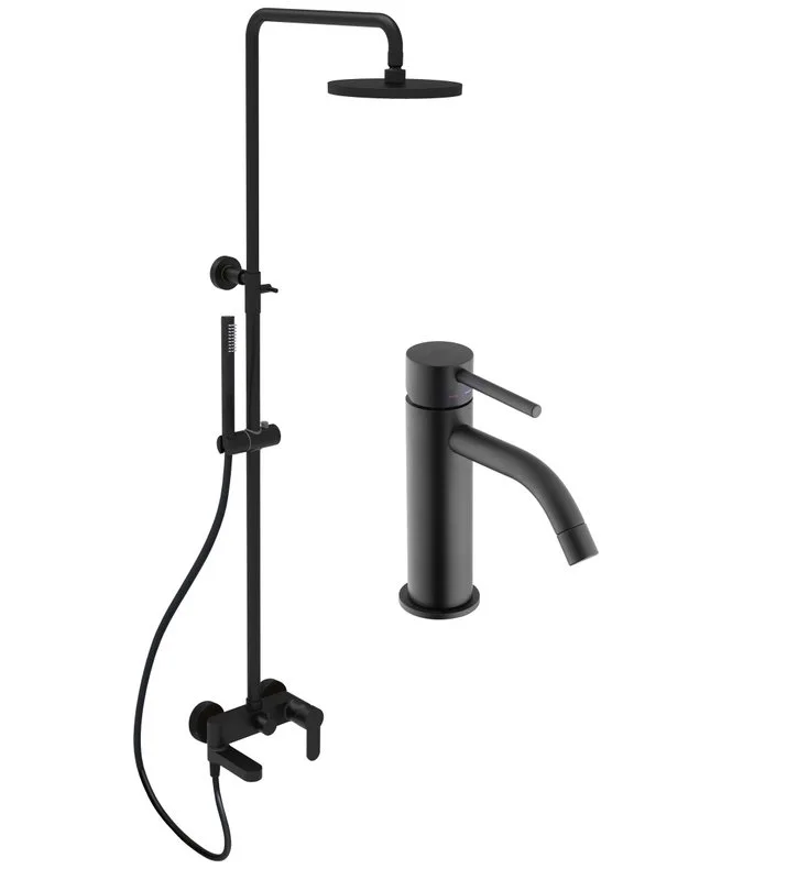 Комплект для ванной Paffoni Light KITCOL632NO71 черный матовый Sancos — официальный сайт