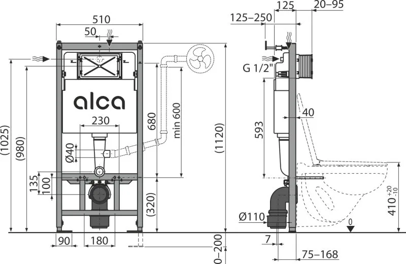 Система инсталляции для унитазов AlcaPlast AM101/1120-4:1 RU M671-0001, кнопка смыва хром Sancos — официальный сайт