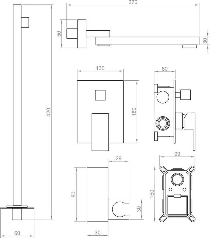 Душевой комплект RGW Shower Panels SP-56, С ВНУТРЕННЕЙ ЧАСТЬЮ, хром Sancos — официальный сайт