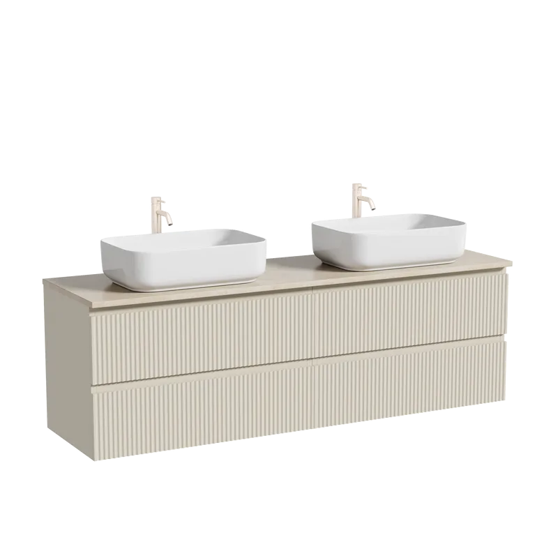 Тумба с раковиной Sancos Snob R 160 beige soft, столешница бежевая TT160A2X, раковина CN5043 Sancos — официальный сайт