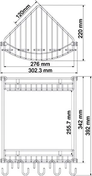 Полка Wasserkraft K-1222 2-ярусная, с крючками Sancos — официальный сайт