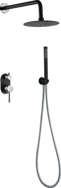 Душевой комплект Boheme Uno 464-BCR, С ВНУТРЕННЕЙ ЧАСТЬЮ, black chrome Sancos — официальный сайт